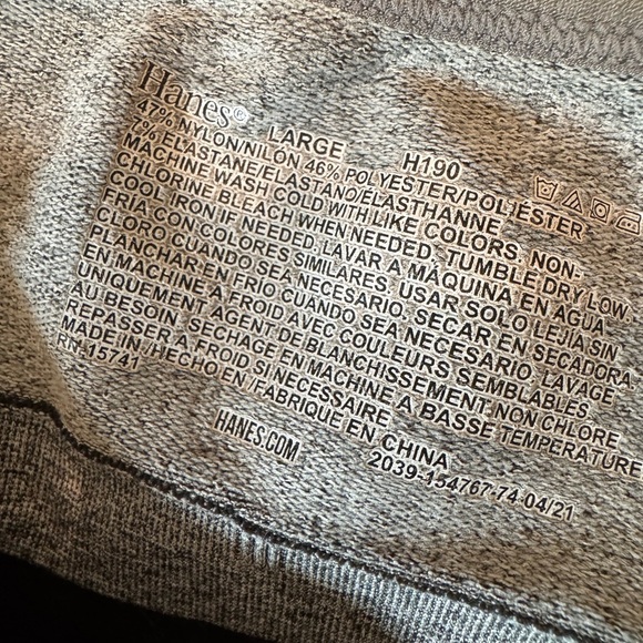 🟡 Hanes Light Gray Sports Bra Size Large - Picture 3 of 3